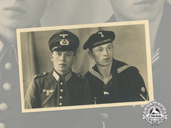 Germany. A Wartime Studio Photo Of Two Wehrmacht Brothers, Heer And Kriegsmarine