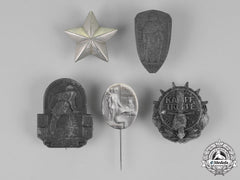 Austria, Empire. Five Austrian Cap Badges And Pins