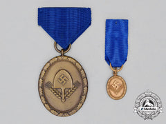 A Third Reich Period German Rad Long Service Award With Miniature