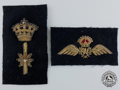 Two Second War Period Royal Air Force (Raf) Bullion Insignia