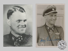 Germany, Ss. A Pair Of Postwar Signed Photos Of Waffen-Ss Knight’s Cross Recipients