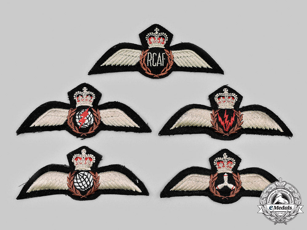 canada,_commonwealth._a_lot_of_five_royal_canadian_air_force(_rcaf)_badges_c.1953-1968_emdls_10_1