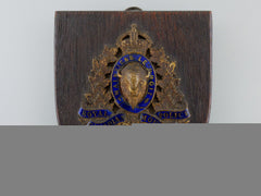 A Royal Canadian Mounted Police (Rcmp) Officer's Cap Badge Plaque, C. 1930S