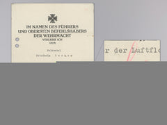 Three Award Documents To Luftwaffe Feldwebel; Transportflieger