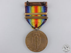 A First War American Victory Medal; Three Bars & Named