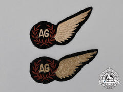 Two Second War Royal Air Force (Raf) Air Gunner (Ag) Wings