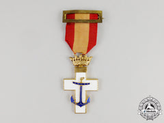 A Spanish Order Of Naval Merit With White Distinction; 1St Class Breast Badge,