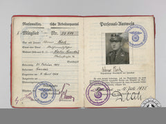 An Nsdap Award Document & Book For Golden Party Badge And Awards