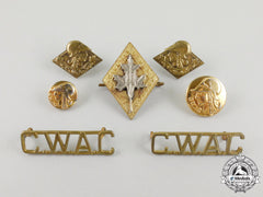 A Canadian Women's Army Corps Seven Piece Insignia Group