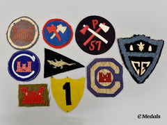 United States. Nine First War Aef Army Engineer And Pioneer Corps Patches