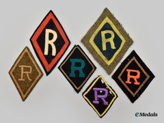 United States. Six First War Aef Army Railheads Regulating Stations Patches