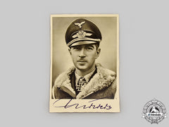 Germany, Luftwaffe. A Wartime Signed Postcard Of Fighter Ace Werner Mölders