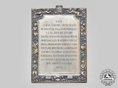 Spain, Spanish State. A 1960 Commemorative Silver Plaque For The Establishment Of The Special Regime Of Barcelona