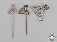 Germany, Third Reich. A Grouping Of Three Nsbo (National Socialist Factory Cell Organization) Membership Pins