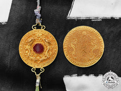 China, Qing Dynasty. An Order Of The Imperial Dragon (Bao Xing Merit Medal), I Class Set, C.1875