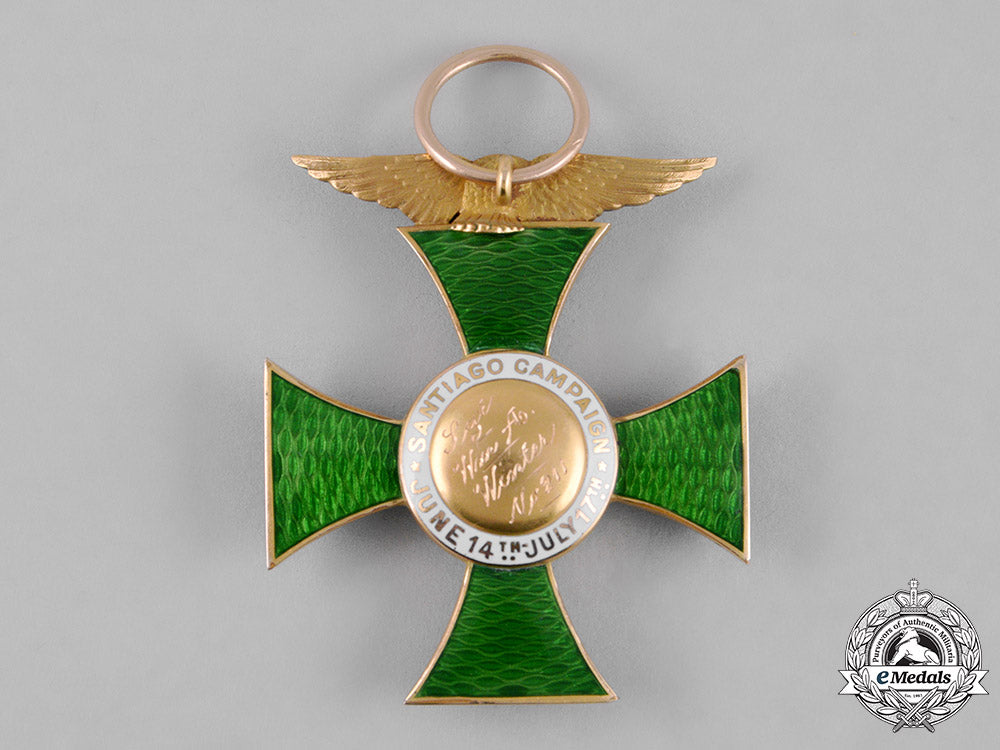 united_states._an_american_society_of_the_army_of_santiago_membership_cross_in_gold,_to_sergeant_william_a._winter_m182_4620_1