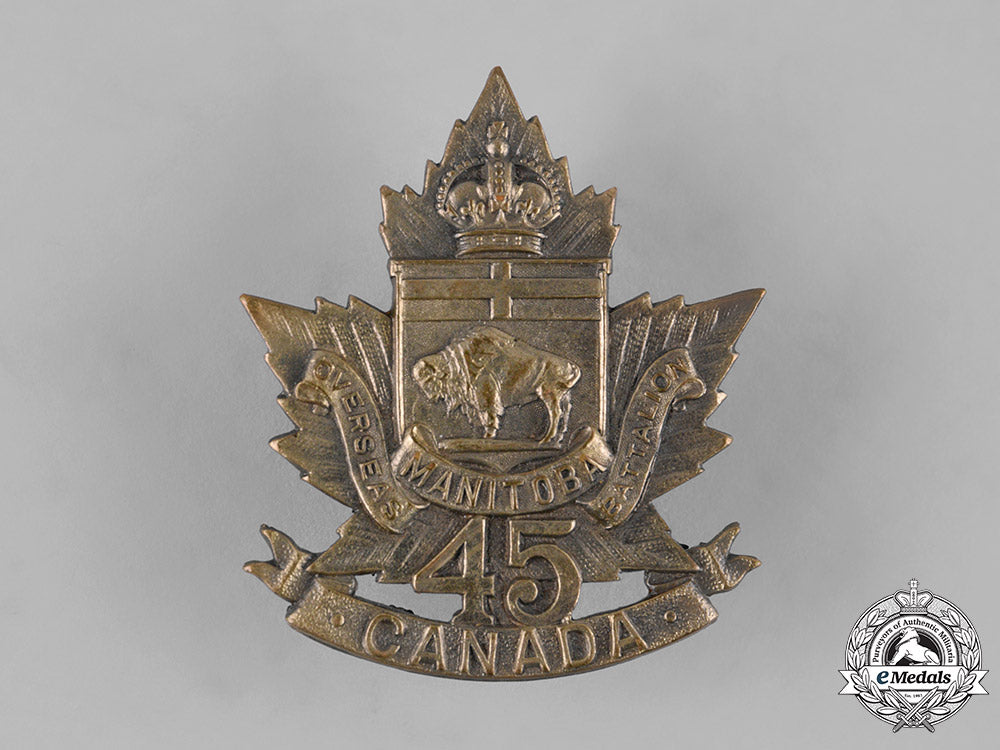 canada,_cef._a45_th_infantry_battalion"_manitoba_regiment"_cap_badge,_c.1915_m19_11275