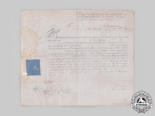 united_kingdom._a_napoleonic_captain_appointment_document_of_the_hms_kent_to_captain_joseph_needham_tayler,1813._m19_17131_1
