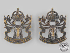 Canada. A Royal Newfoundland Regiment Militia Collar Badge Pair, By Scully, C.1942