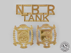 Canada. The New Brunswick Regiment (Tank) Collar Badge Pair & Shoulder Title
