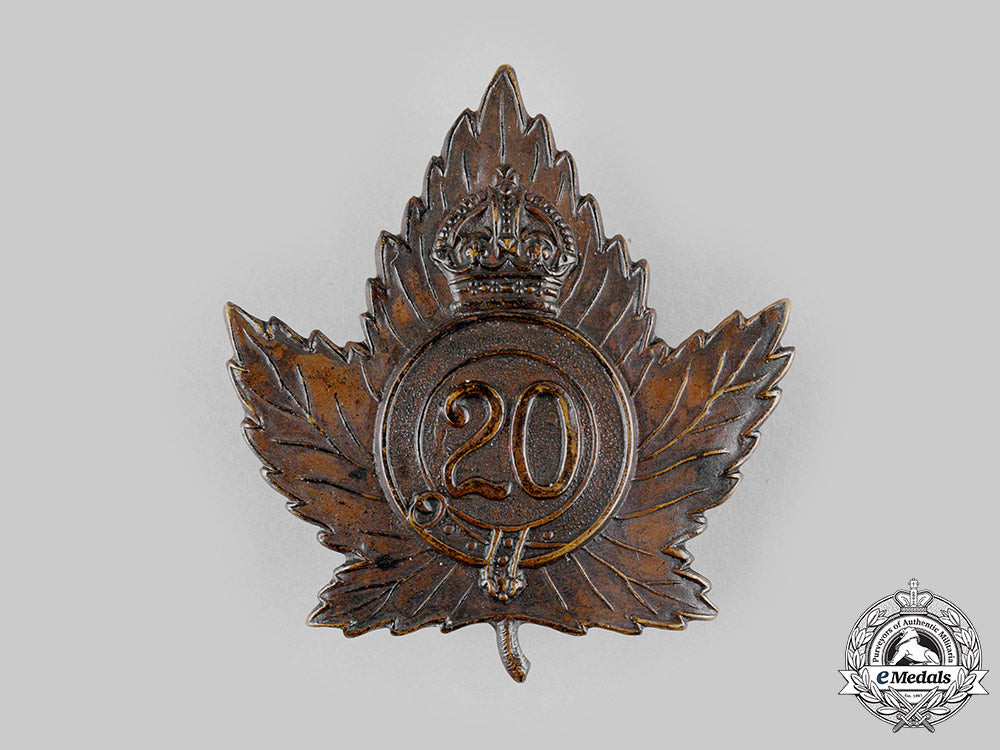 canada,_cef._a20_th_infantry_battalion_cap_badge,_by_tiptaft,_c.1915_m19_17749