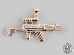 International. Machine Gun Badge In Gold