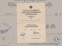 Germany, Heer. A Clasp To The Iron Cross 2Nd Class Document,  Pionier Battalion 157, 1939