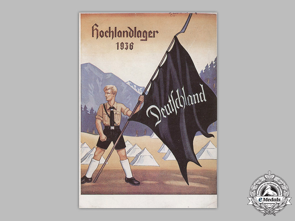 germany,_hj._a_highland_camp_colour_postcard_designed_by_harald_neles,_c.1936_m19_4944