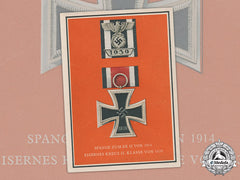 Germany, Third Reich. A Colour Postcard Of An Iron Cross Ii Class And Clasp, By Verlag C. Pahl & Co.