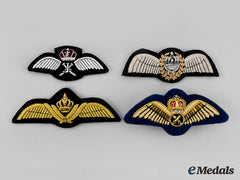 Jordan, Malaysia, Oman. Lot Of Four Air Force Pilot Badges