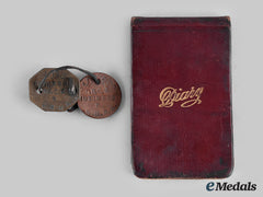 Canada, Cef. Two Dog Tags & The Diary Of Driver James Hutchens, 69Th Battalion.