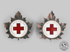 Canada, Commonwealth. Two Second War Canadian Red Cross Society Cap Badges