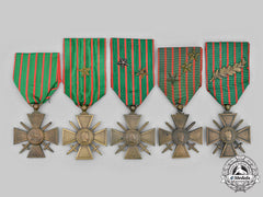 France, Iii Republic. A First War Lot Of Five War Crosses 1914-1918