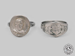 Slovakia, First Republic. A Pair Of Slovak People’s Party Commemorative Rings