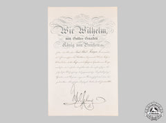 Germany, Imperial. An Eagle Order Iii Class Document, Signed By German Emperor Wilhelm Ii.