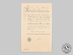 Germany, Imperial. A Document For Prussian Crown Order Iv Class To Navy Engineer Bock-Metzner 1900