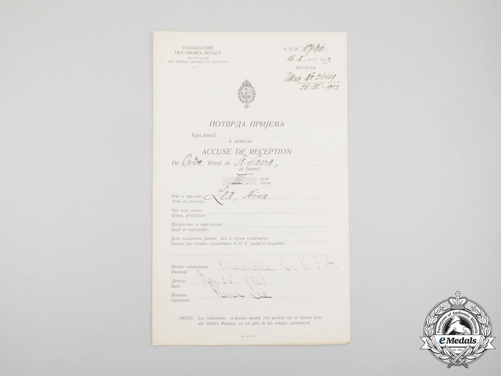 yugoslavia,_kingdom._an_order_of_st._sava_award_document_to_an_american,1923_m_487_1