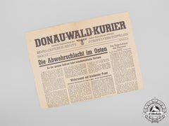 A 1943 Cover Of The Donau-Wald-Kurier Regional Nsdap Newspaper