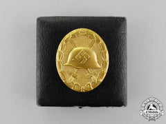 A Mint Cased Second War German Gold Grade Wound Badge By The Official Vienna Mint