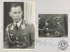 A Signed Photograph Of Oberleutnant Wilhelm Joswig, 9./Sturzkampfgeschwader 2