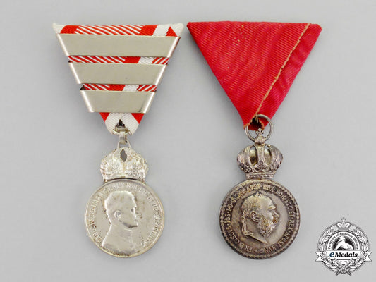 austria,_imperial._two_silver_military_merit_medals,_c.1917/18_q_138_1