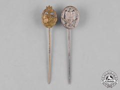 Germany, Wehrmacht. A Pair Of Wehrmacht Stick Pin Medals