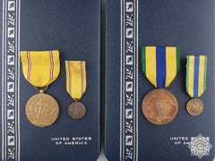 Two American Service Medal With Cases