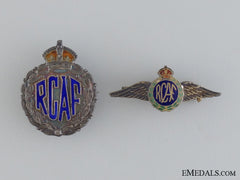 Two Royal Canadian Air Force (Rcaf) Sterling Pins