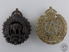 Two Second War Indian Cap Badges