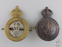 Two Wwii Princess Patricia's Canadian Light Infantry Cap Badges