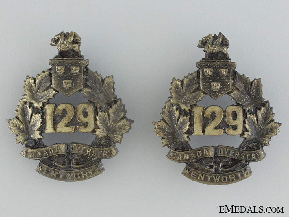 wwi129_th_infantry_battalion_collar_badge_pair_cef_wwi_129th_infant_53752a1c8ae5e