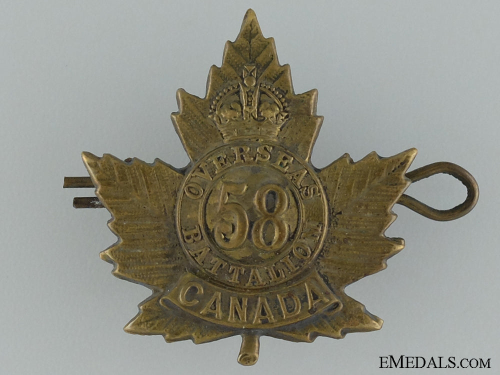 wwi58_th_infantry_battalion_cap_badge;2_nd_version_wwi_58th_infantr_5374da0c95f53