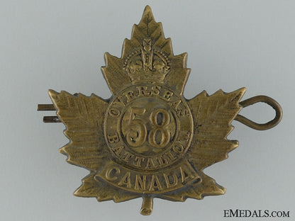 wwi58_th_infantry_battalion_cap_badge;2_nd_version_wwi_58th_infantr_5374da0c95f53